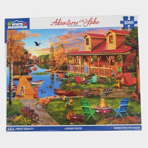 White Mountain Puzzles Other - White Mountain‎ Puzzles Adventures at the Lake 1000 Piece Jigsaw Puzzle 1746 USA